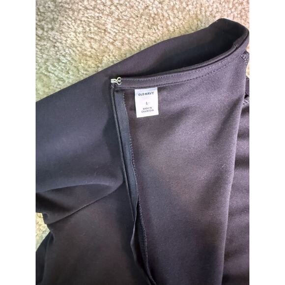 Old Navy Dress Womens Size L Black Long Sleeve Pullover Knee Length D858 - Picture 5 of 10